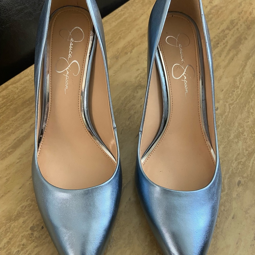 Jessica Simpson Metallic Blue Heels